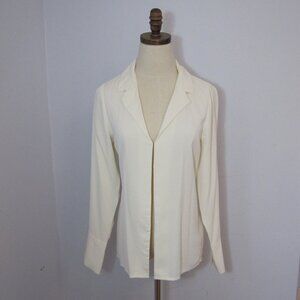 Abercrombie & Fitch Small NWT Hook & Eye Long Sleeve Blouse Cream